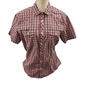 H&M Plaid Button-Up Shirt - Red and Black